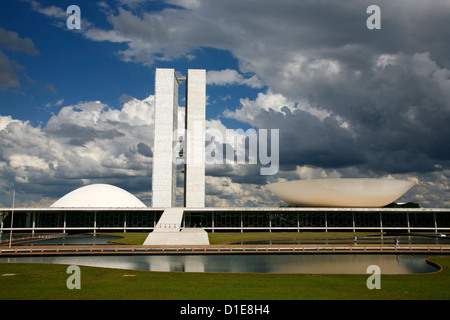Congresso Nacional (Congrès national) conçu par Oscar Niemeyer, Brasilia, UNESCO World Heritage Site, Brésil, Amérique du Sud Banque D'Images