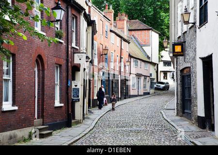 Elm Hill, Norwich, Norfolk, Angleterre, Royaume-Uni, Europe Banque D'Images