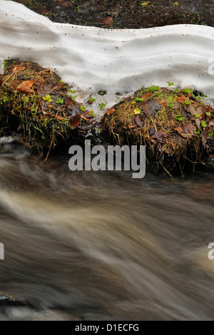 Munising Creek à la fin de l'hiver, Munising, Michigan, USA Banque D'Images