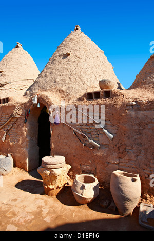 Les bâtiments d'Harran adobe ruche, au sud-ouest de l'Anatolie, la Turquie. Banque D'Images