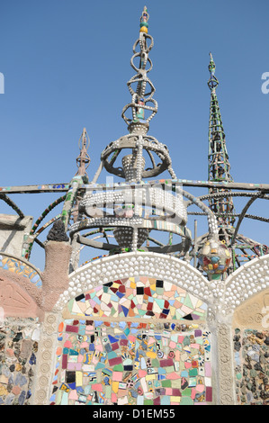 Un aspect de Watts Towers, ou les tours de Simon Rodia, situé dans le quartier Watts de Los Angeles, Californie. Banque D'Images