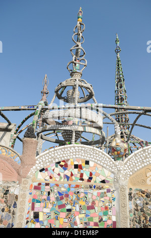 Un aspect de Watts Towers, ou les tours de Simon Rodia, situé dans le quartier Watts de Los Angeles, Californie. Banque D'Images