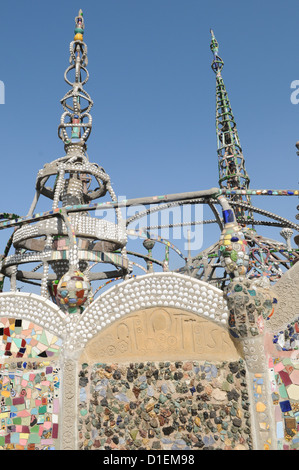 Un aspect de Watts Towers, ou les tours de Simon Rodia, situé dans le quartier Watts de Los Angeles, Californie. Banque D'Images