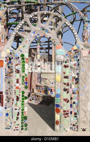 Un aspect de Watts Towers, ou les tours de Simon Rodia, situé dans le quartier Watts de Los Angeles, Californie. Banque D'Images