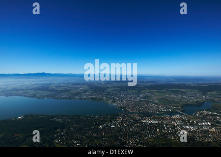 Au lac de Constance Constance, Bade-Wurtemberg, Allemagne, photo aérienne Banque D'Images