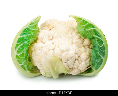 Le chou-fleur isolé sur fond blanc Banque D'Images