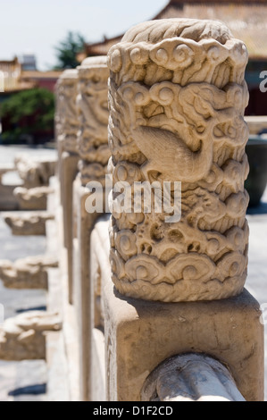 Bannister carving à Beijing Banque D'Images