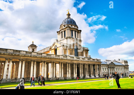 Old Royal Naval College (aujourd'hui l'Université de Greenwich et Trinity College of Music), Greenwich, London, UK Banque D'Images