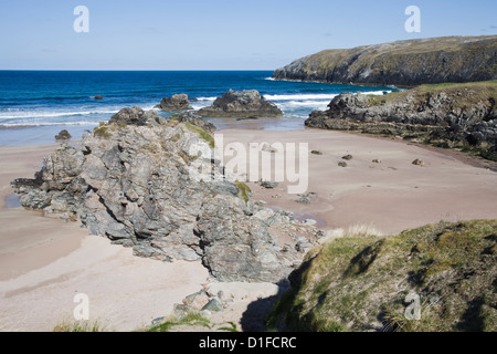La baie de Sango, Durness, Sutherland, Scotland, Royaume-Uni, Europe Banque D'Images