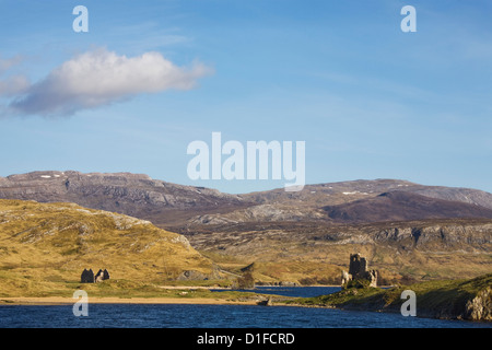 Château Ardvreck, Loch Assynt, près de Lochinver, Sutherland, Highlands, Scotland, Royaume-Uni, Europe Banque D'Images