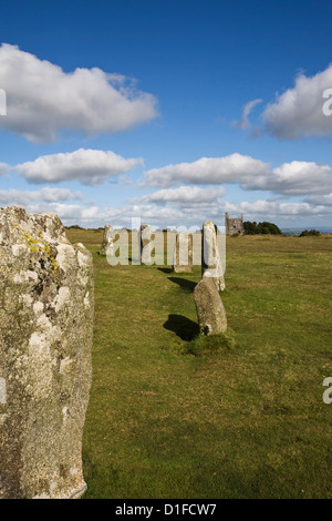 The Hurlers (cercle de pierre), sous-fifres, Bodmin Moor, Cornwall, Angleterre, Royaume-Uni, Europe Banque D'Images