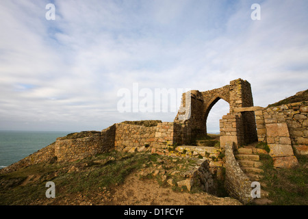 Ruines du château, Grosnez, Jersey, Channel Islands, Royaume-Uni, Europe Banque D'Images