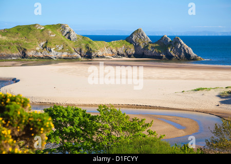 Trois falaises Bay, Gower, Pays de Galles, Royaume-Uni, Europe Banque D'Images