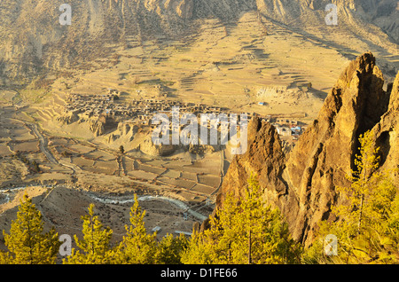 Manag Village, Marsyangdi River Valley, de l'Annapurna Conservation Area, Gandaki, Région de l'Ouest (Pashchimanchal), Népal, Asie Banque D'Images