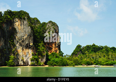 Railay East Bay, Rai Leh (Railay), Côte d'Andaman, la province de Krabi, Thaïlande, Asie du Sud, Asie Banque D'Images