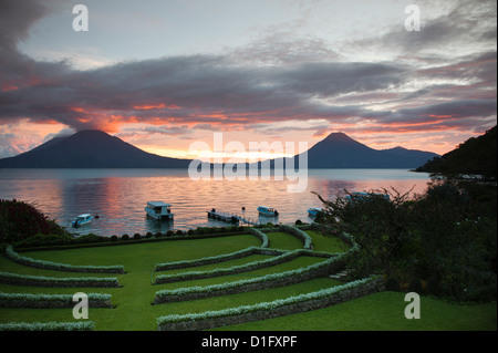 Volcan Toliman, Lago de Atitlan, Guatemala, Amérique Centrale Banque D'Images