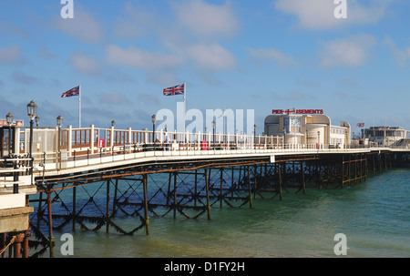 Jetée de Worthing. West Sussex. L'Angleterre. Vue du front de mer. Banque D'Images