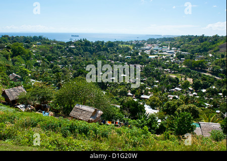 Vue sur Honiara, capitale des Iles Salomon, du Pacifique Banque D'Images