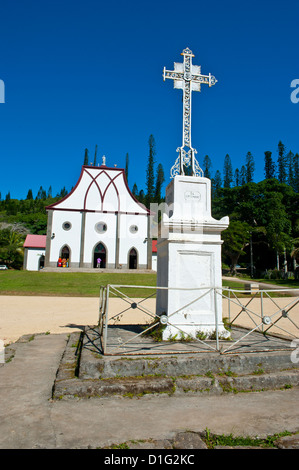 L'église chrétienne de Vao, Ile des Pins, Nouvelle Calédonie, Mélanésie, Pacifique Sud, du Pacifique Banque D'Images