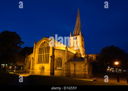 The crooked Spire à l'église paroissiale de Sainte Marie et tous les Saints, Chesterfield, Derbyshire, Angleterre, Royaume-Uni, Europe Banque D'Images