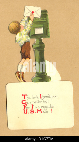 Stand up die cut American valentine card Banque D'Images