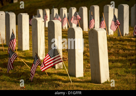 Scène dans le Cimetière National de Sitka sur 2012 Journée des anciens combattants. Banque D'Images