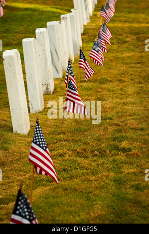 Scène dans le Cimetière National de Sitka sur 2012 Journée des anciens combattants. Banque D'Images