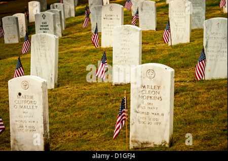 Scène dans le Cimetière National de Sitka sur 2012 Journée des anciens combattants. Banque D'Images