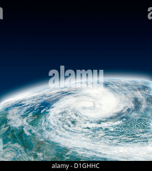 Terre vue de l'espace extra-atmosphérique Banque D'Images