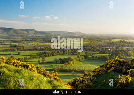 Vue de la falaise au-dessus de collines Cleveland Ridge Wood, Great Ayton, Yorkshire du Nord, Yorkshire, Angleterre, Royaume-Uni Banque D'Images