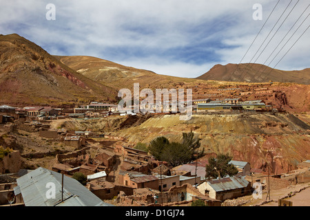 La vieille ville fantôme minière de Pulacayo, patrimoine industriel, a lié à Butch Cassidy et le Sundance Kid, Bolivie Banque D'Images