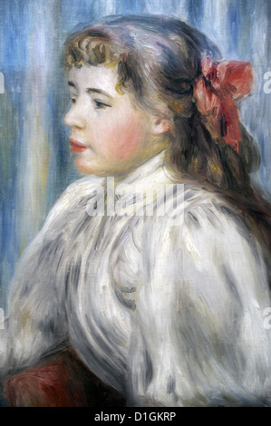 Pierre-Auguste Renoir (1841-1919). Le peintre français. Portrait d'une jeune fille, c.1892. Musée des beaux-arts de Budapest. La Hongrie. Banque D'Images