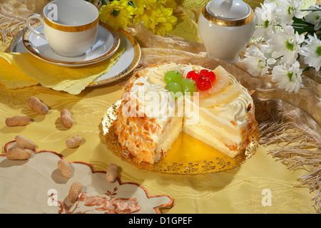 Gâteau à la crème de vanille Banque D'Images