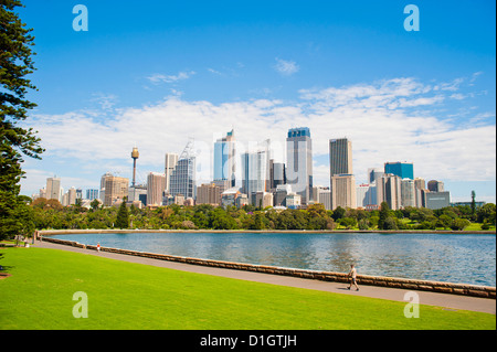 Le centre-ville de Sydney et Central Business District (CBD) de Sydney, Royal Botanic Gardens, Sydney, New South Wales, Australia Banque D'Images