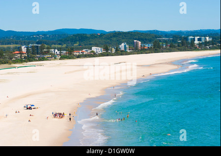 L'école de surf sur la plage de Coolangatta, Gold Coast, Queensland, Australie, Pacifique Banque D'Images