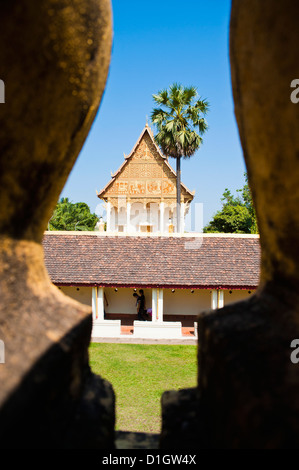 Pha That Luang, un temple bouddhiste, Vientiane, Laos, Indochine, Asie du Sud-Est, l'Asie Banque D'Images