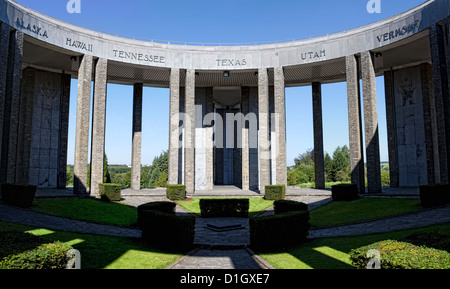 Mémorial américain à la colline de Mardasson commémore la Bataille des Ardennes, Bastogne, Ardennes, Belgique, Europe Banque D'Images