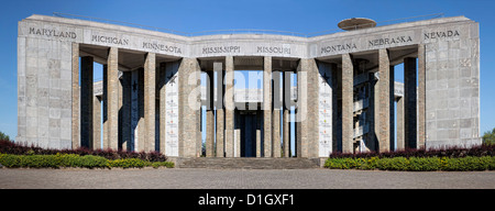 Mémorial américain à la colline de Mardasson commémore la Bataille des Ardennes, Bastogne, Ardennes, Belgique, Europe Banque D'Images