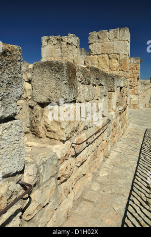 Partie intérieure de l'ancien mur de Jérusalem. Banque D'Images