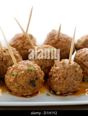 Meatball apéritifs,Close Up Shot Banque D'Images