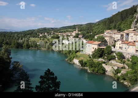 Le village de Sisteron dans les Alpes de Haute Provence dans le sud de la France Banque D'Images
