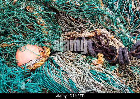 Filets de pêche commerciale. Banque D'Images