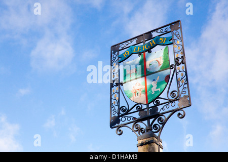 Panneau du Village, Leigh, Kent, UK Banque D'Images