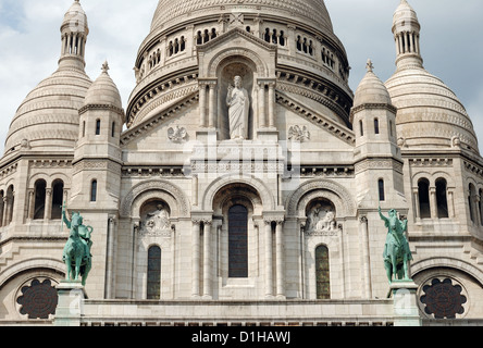 La basilique du Sacré Coeur de Montmartre à Paris, France. Banque D'Images