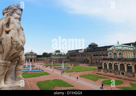 Le Zwinger (Dresdner Zwinger), Altstadt, Dresde, Saxe, République fédérale d'Allemagne. Banque D'Images