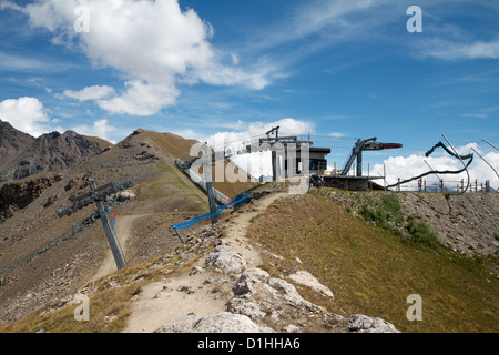 Ascenseur de ski de Pila, vallée d'aoste, Italie Banque D'Images