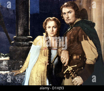 Robin Hood, Koenig Der Vagabunden Aventures Robin Hood, Olivia de Havilland, Errol Flynn Errol Flynn (Robin des Bois) verliebt Banque D'Images