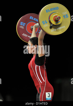 Tunadagi Bediha (Turquie) Womens Haltérophilie - 58kg Groupe B Banque D'Images