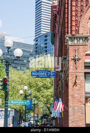 Ancien hôtel de l'État de Washington à Seattle avec des chambres pour soixante cinq cents Banque D'Images