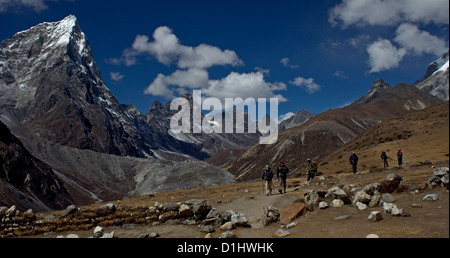 Au-dessus de la vallée de Khumbu Periche, vallée du Khumbu, Népal Banque D'Images